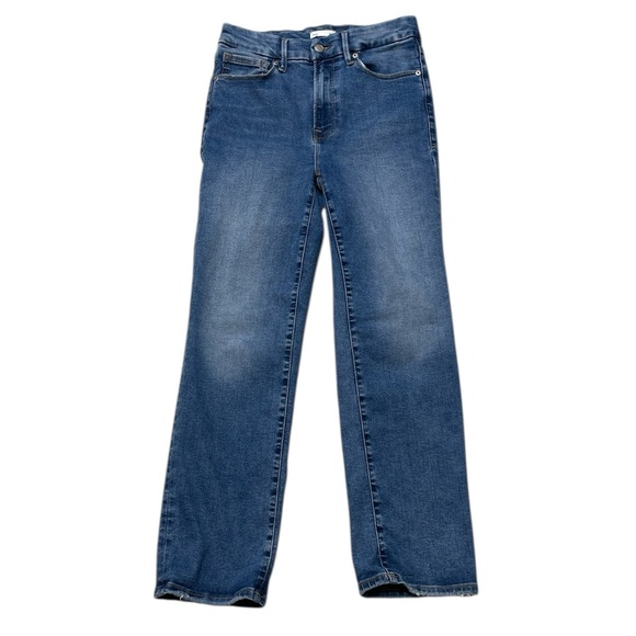 Good American Always Fits Straight Classic Blue Denim Jeans Size 6-12 Stretch - Picture 3 of 13